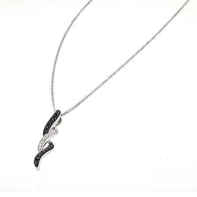 9ct white gold black and white diamond pendant - Product number 5942217