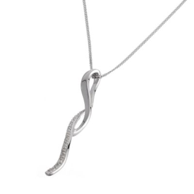 9ct white gold drop pendant - Product number 5942349