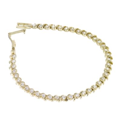 9ct Yellow Gold Cubic Zirconia Tennis Bracelet - Product number 5943221