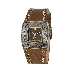 Kahuna Ladies`Brown Leather Strap Watch