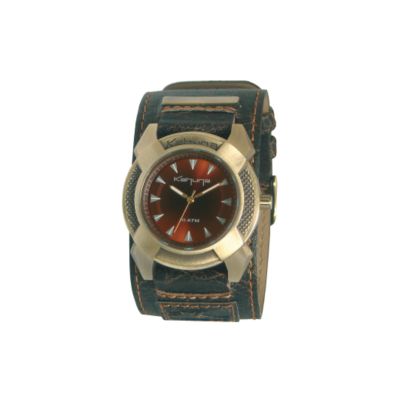 Kahuna Men's Copper Dial Brown Leather Cuff Watch - Product number 5944031
