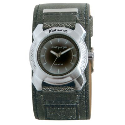 Kahuna Boy's Black Leather Cuff Watch