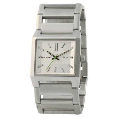 Kahuna Men's Square Silver Dial Bracelet Watch
