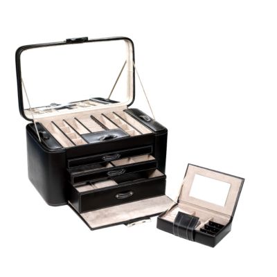 Large brown leather jewellery box - Product number 5944503