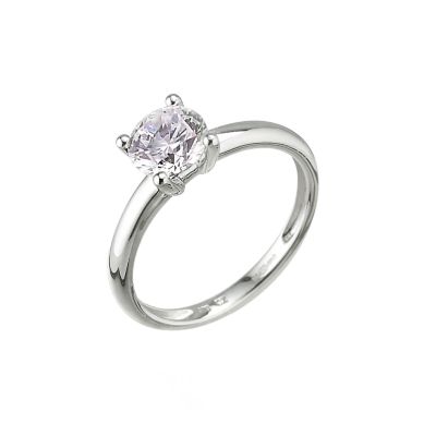 9ct white gold cubic zirconia solitaire ring - Product number 5944856