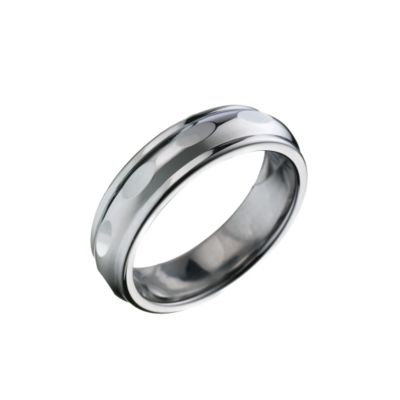 Men's Tungsten 6mm Oval Pattern Signet Ring - Product number 5952522