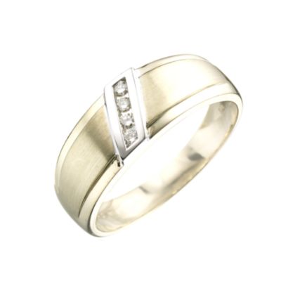 Unbranded Men` 9ct Gold Channel-set Diamond Signet Ring