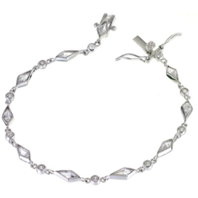 sterling Silver Cubic Zirconia Vintage Style Bracelet