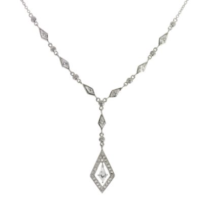 Sterling Silver Cubic Zirconia Vintage Necklace