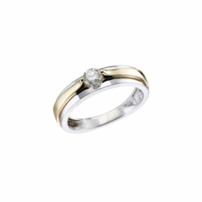 18ct two-colour quarter carat diamond solitaire ring