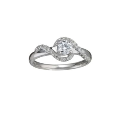 18ct white gold half carat diamond solitaire ring