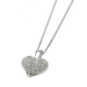 The Glitter Collection Sterling Silver Crystal Heart Pendant