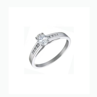 18ct white gold half carat diamond solitaire ring