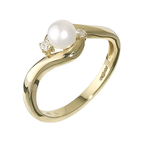9ct gold cultured freshwater pearl ring