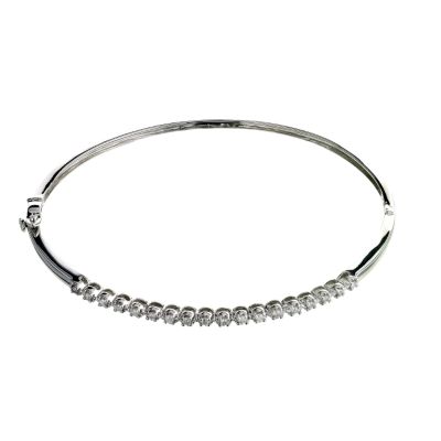 9ct white gold with quarter carat diamonds bangle