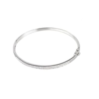 9ct white gold half carat diamond bangle - Product number 5962412