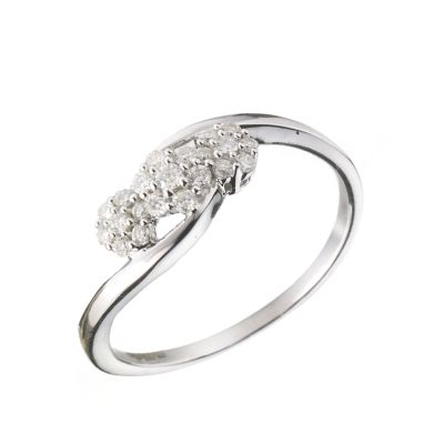 9ct white gold fifth carat diamond cluster ring - Product number 5963737