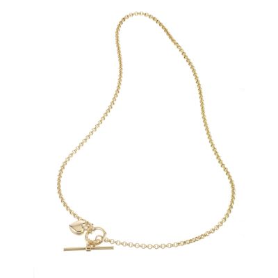 9ct Yellow Gold 18" Puff Heart Necklace