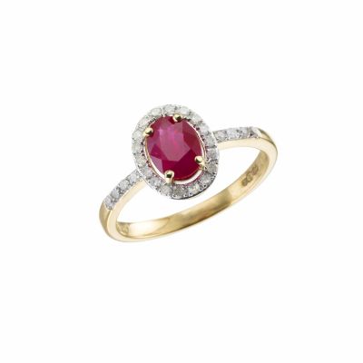 18ct gold ruby and diamond ring