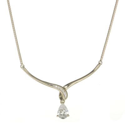 9ct gold cubic zirconia necklace