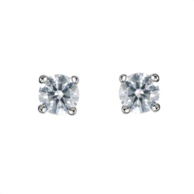 18ct white gold one and a half carat diamond solitaire earrings - Product number 5971055