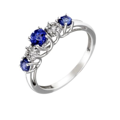 18ct white gold diamond & tanzanite ring - Product number 5971306
