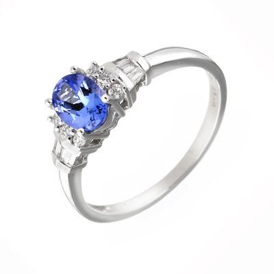 18ct white gold, diamond and tanzanite ring - Product number 5971578