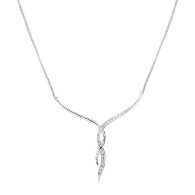 9ct white gold pendant with diamonds necklace