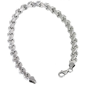 9ct White Gold Polished/Matt Bracelet