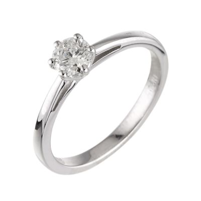 18ct white gold 40 point diamond solitaire ring