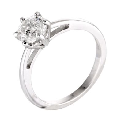 18ct white gold 1 carat diamond solitaire ring