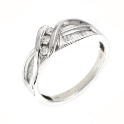 H Samuel 9ct White Gold And Diamond 3 Stone Ring