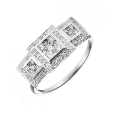 18ct White Gold 12 Carat Diamond Vintage Ring