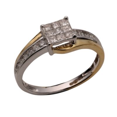 18ct Two-colour Gold 1/2 Carat Princessa Diamond Ring