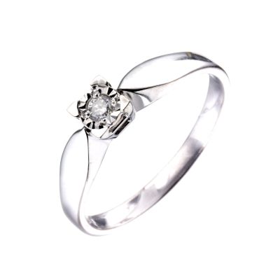 9ct White Gold Diamond Solitaire Ring - Product number 5982995