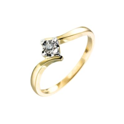 9ct Gold Diamond Solitaire Ring - Product number 5984238
