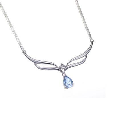9ct White Gold Aquamarine and Diamond Collar - Product number 5986249