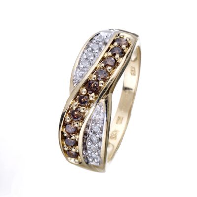 9ct Gold Diamond Crossover Ring