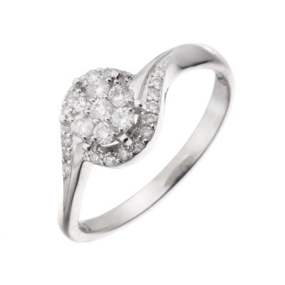 18ct White Gold 1/3 Diamond Twist Ring