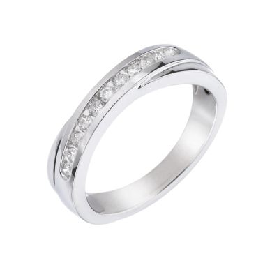 18ct White Gold 1/4 Carat Diamond Cross-over Ring