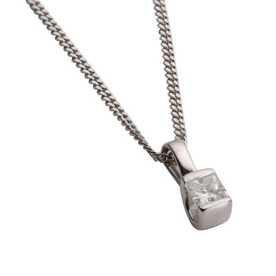 9ct White Gold 1/5 Carat Diamond Pendant - Product number 5993164