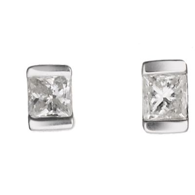 9ct White Gold 1/4 Carat Diamond Earrings