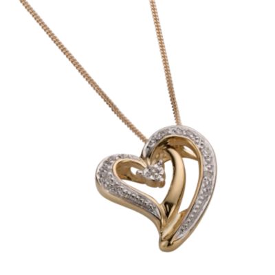 9ct Gold Diamond Heart Pendant - Product number 5994411