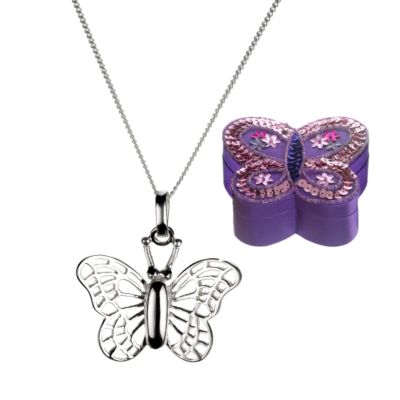 Silver Butterfly Pendant in Butterfly Box