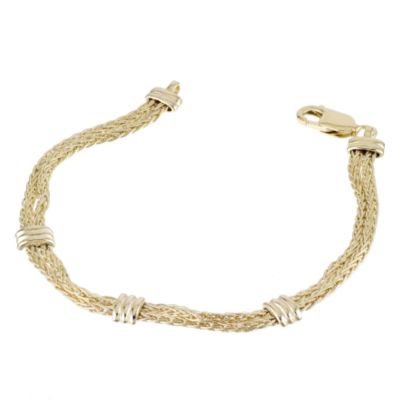 9ct yellow gold double spiga link bracelet - Product number 6003311