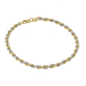 9ct Yellow Gold 8` Rope Bracelet