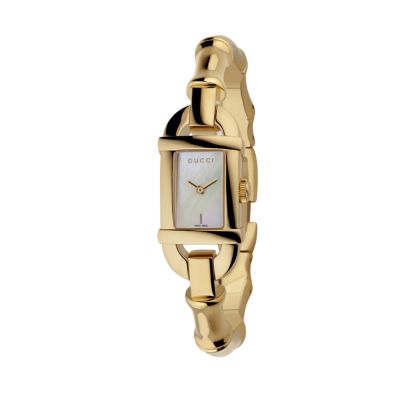 Gucci Bamboo ladies' gold-plated adjustable bangle watch