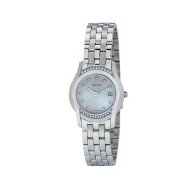 Gucci G Class ladies' mother of pearl diamond-set watch