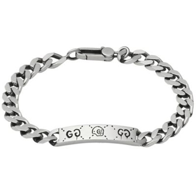 Gucci Ghost Men's Sterling Silver ID Bracelet Ernest Jones
