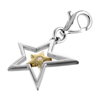 Hot Diamonds Superstar Silver and Gold-plated Charm